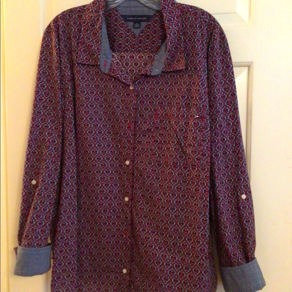 Tommy Hilfiger Cotton Print Button-Down Shirt - Picture 2 of 5